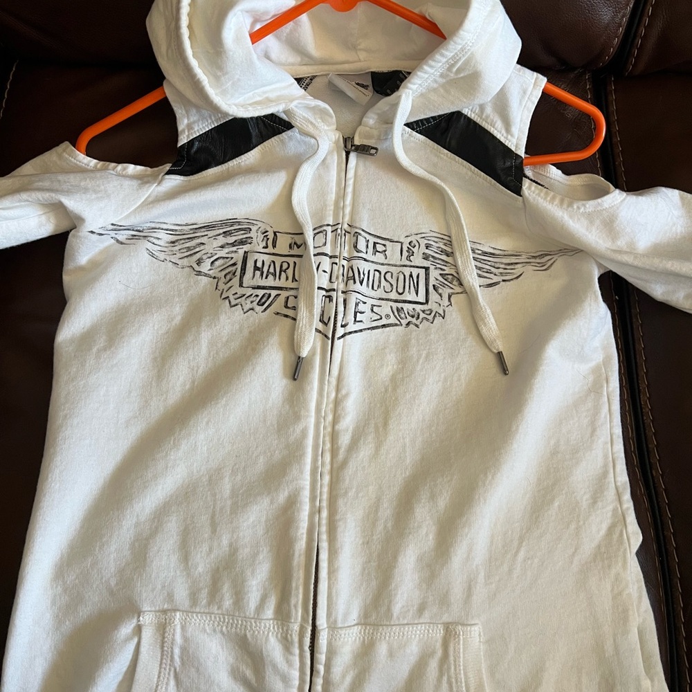 Harley-Davidson White Hoodie with Black Accents
